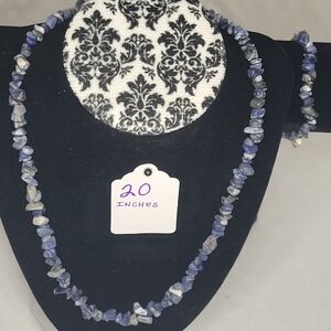 Blue Stone Necklace and Bracelet Set